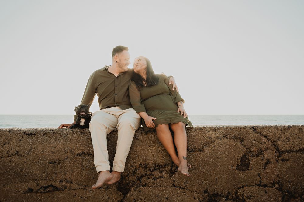 Parents sharing a romantic glance, highlighting their connection