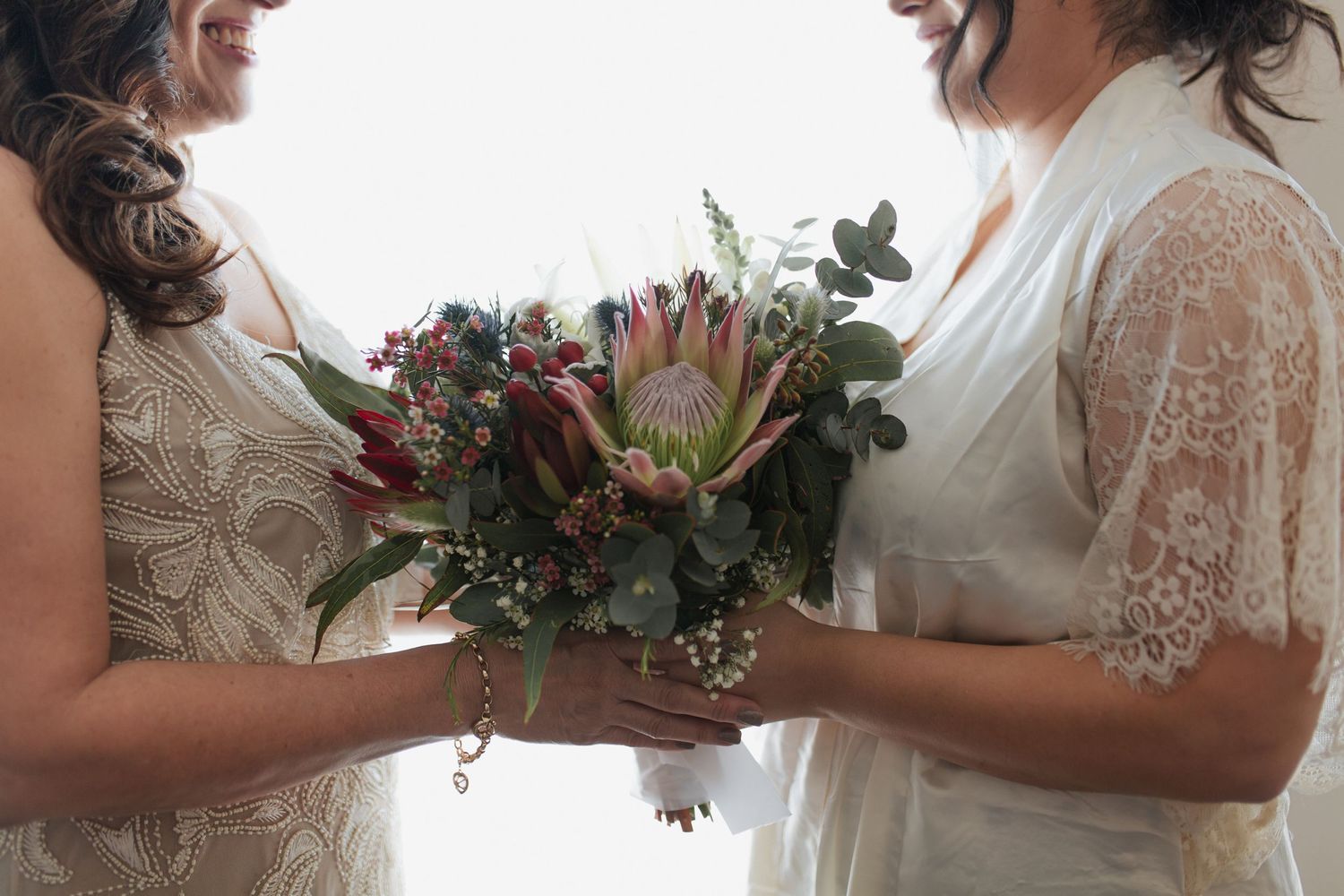 A mother daughter moment on this bride's wedding day