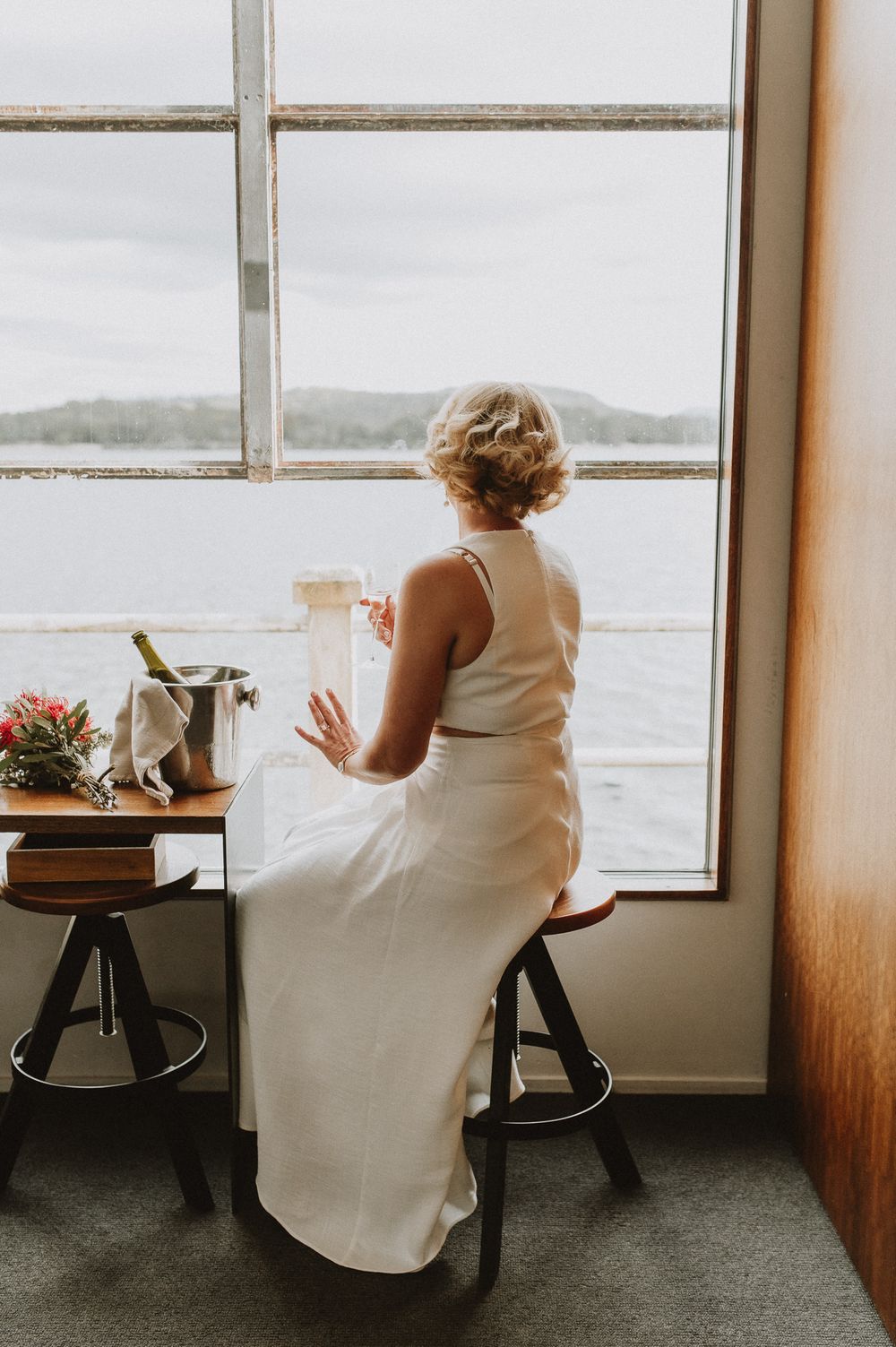 couple at elopement at Pumphouse Point, Lake St Clair wilderness Resort by Joss Jensen Photography