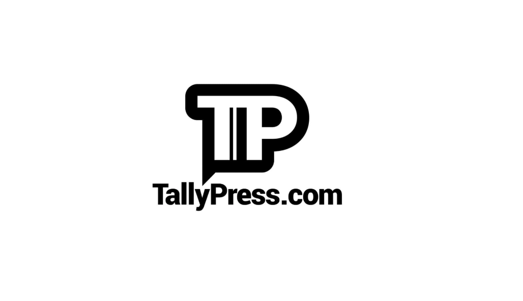 TallyPress.com black and white minimalist logo design.