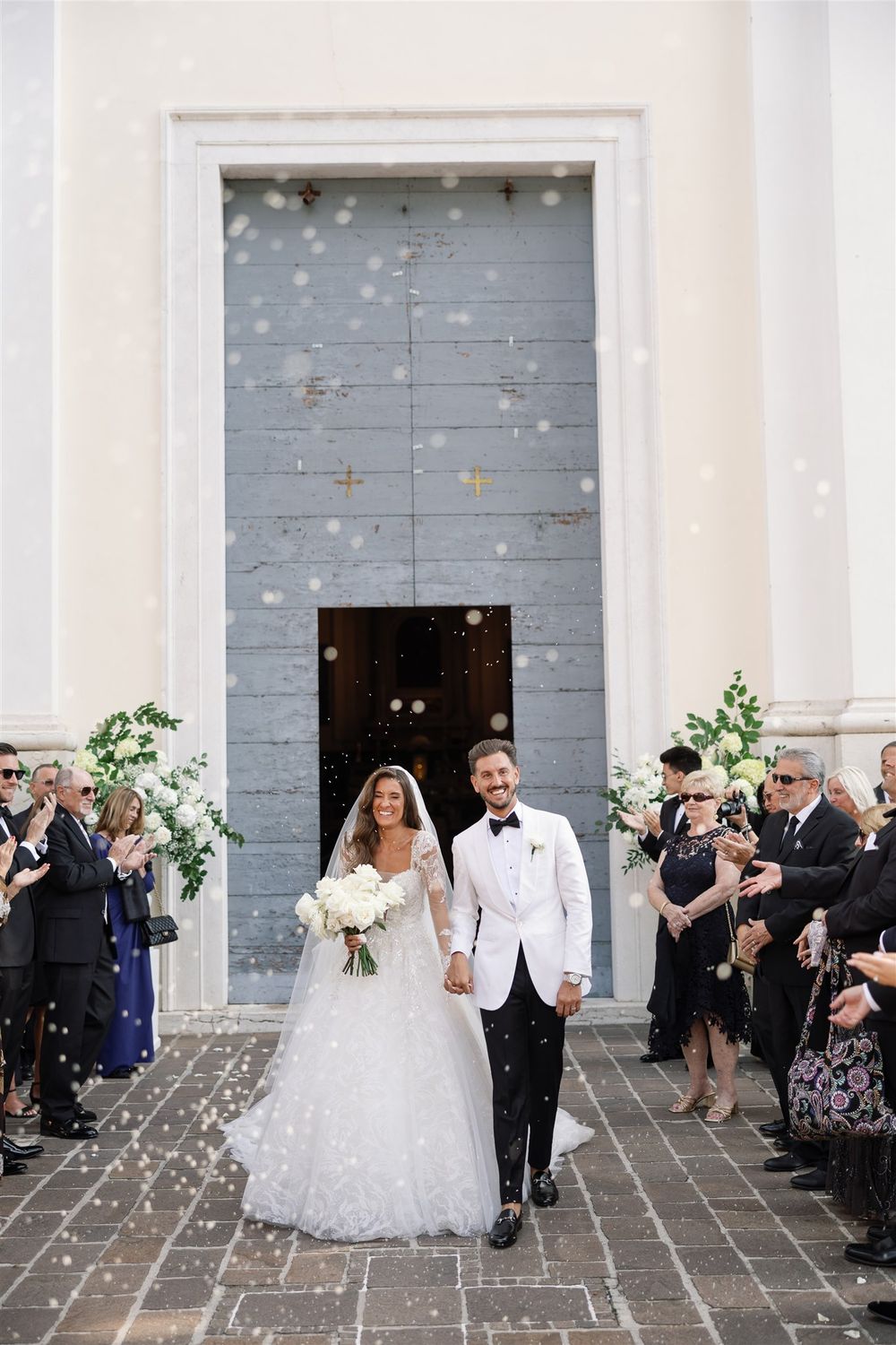 Italian-American Catholic wedding at Church by Lake Garda