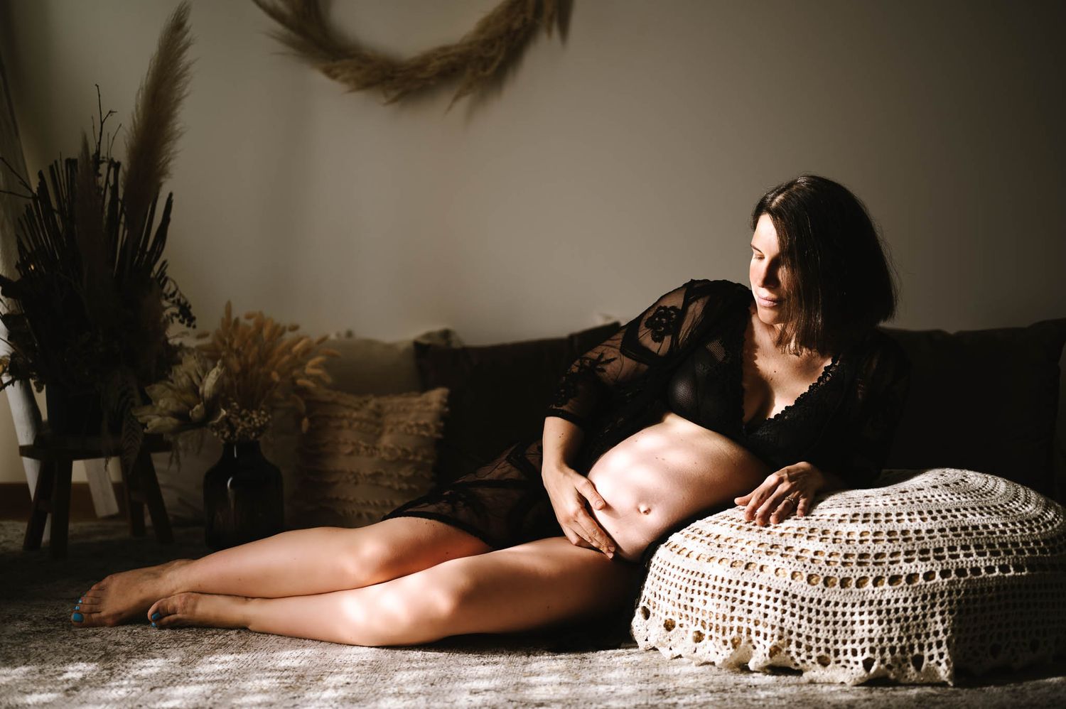 Servizio Maternity in studio fotografico, luce naturale, Paolo Castagnedi Fotografo