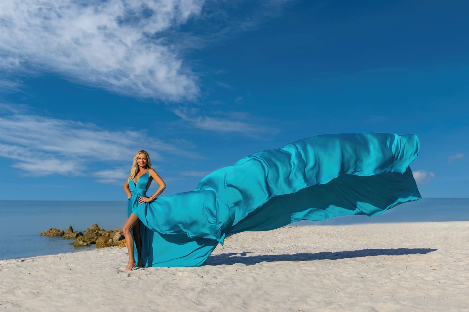 Miami Flying Dress Photoshoot. long flowy dress photoshoot in south beach during sunrise. the perfect vacation memories and top things to do
