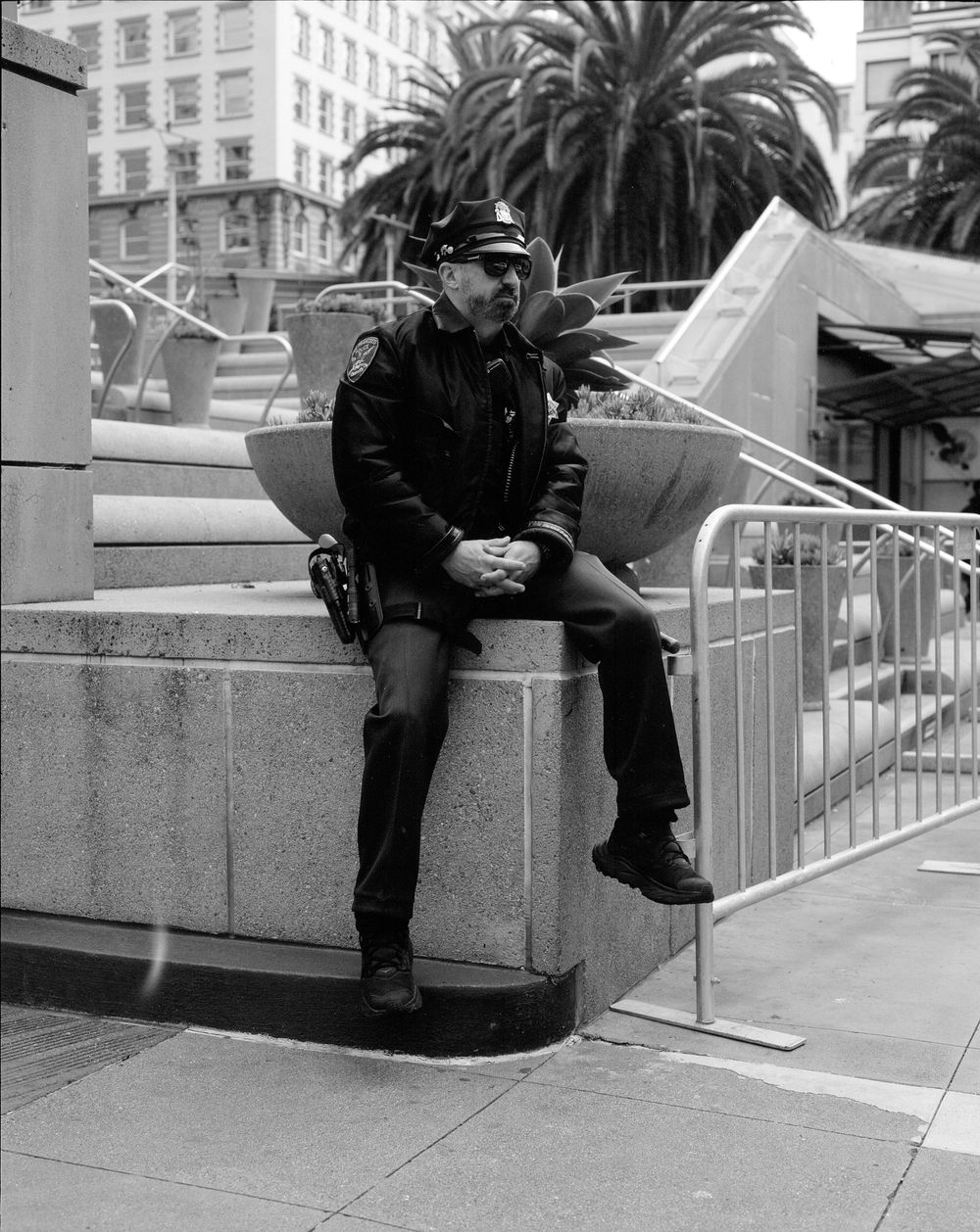 A portrait of a subject made with black and white medium format film