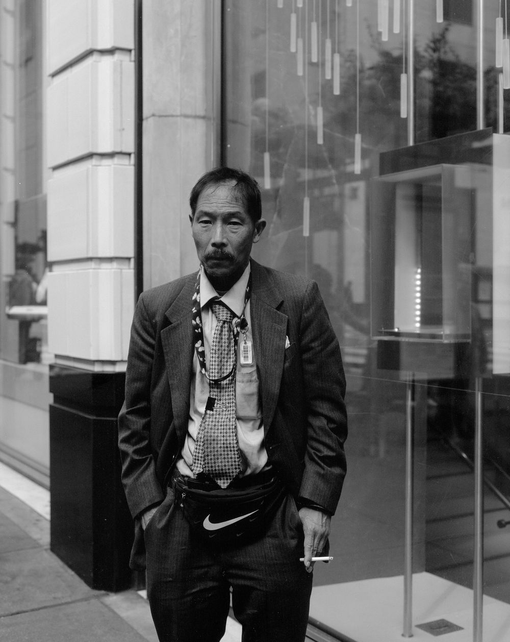 A portrait of a subject made with black and white medium format film