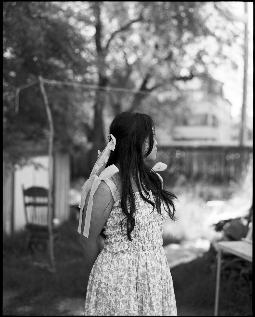 A portrait of a subject made with black and white medium format film