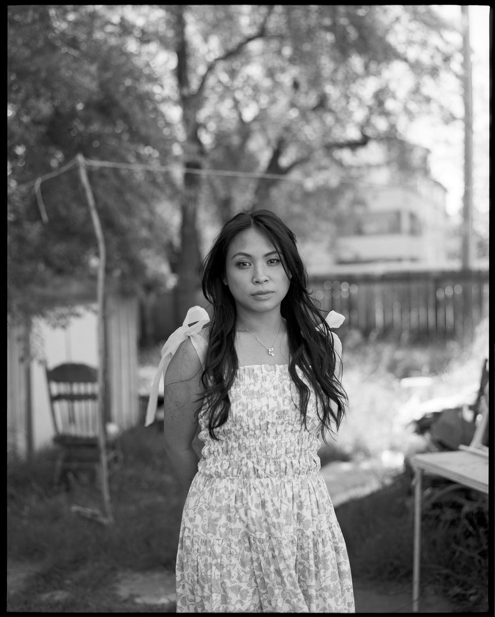 A portrait of a subject made with black and white medium format film
