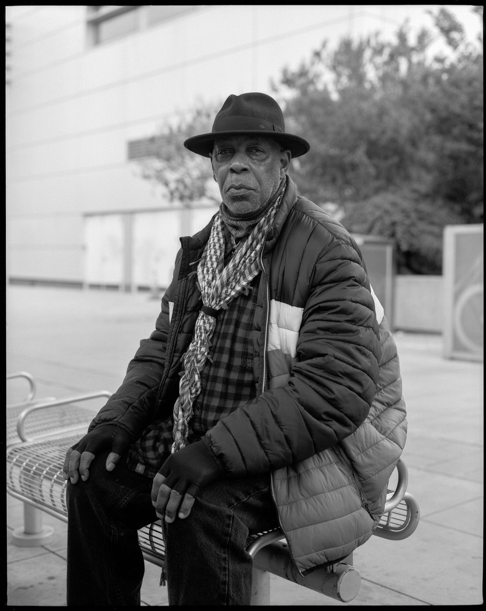 A portrait of a subject made with black and white medium format film