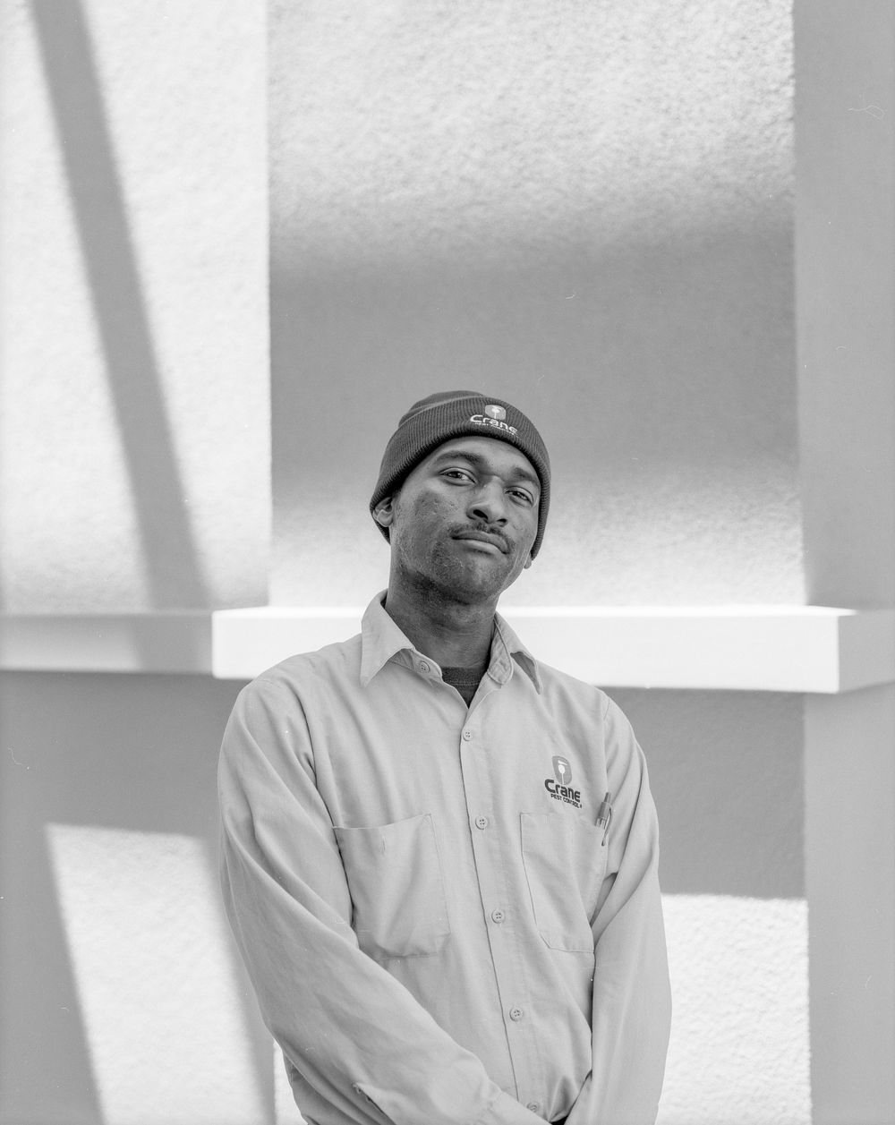 A portrait of a subject made with black and white medium format film