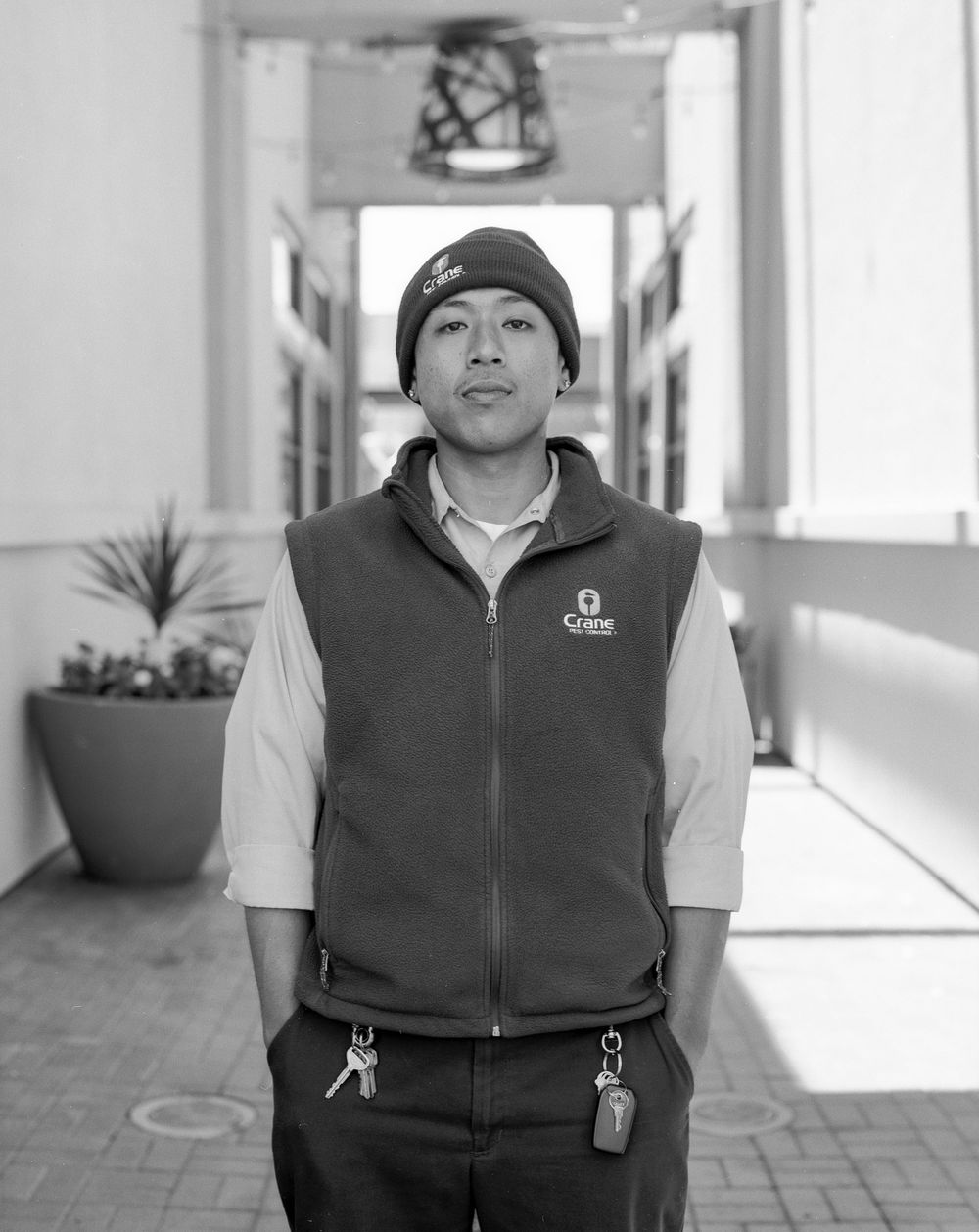 A portrait of a subject made with black and white medium format film