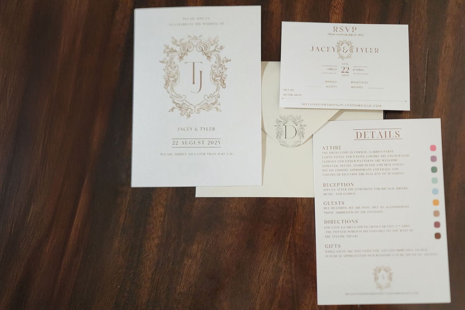 Wedding invitation suite. Boise wedding photographer