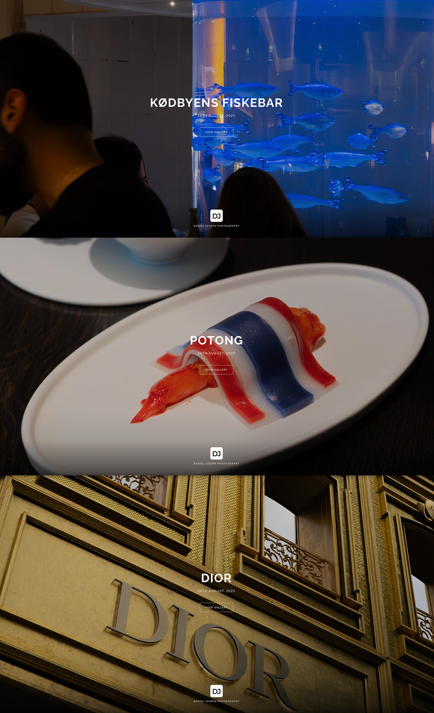 Website previews featuring Astad Vingard's grape leaves, Apotek 57's product display, and Silberbauer's bistro interior.