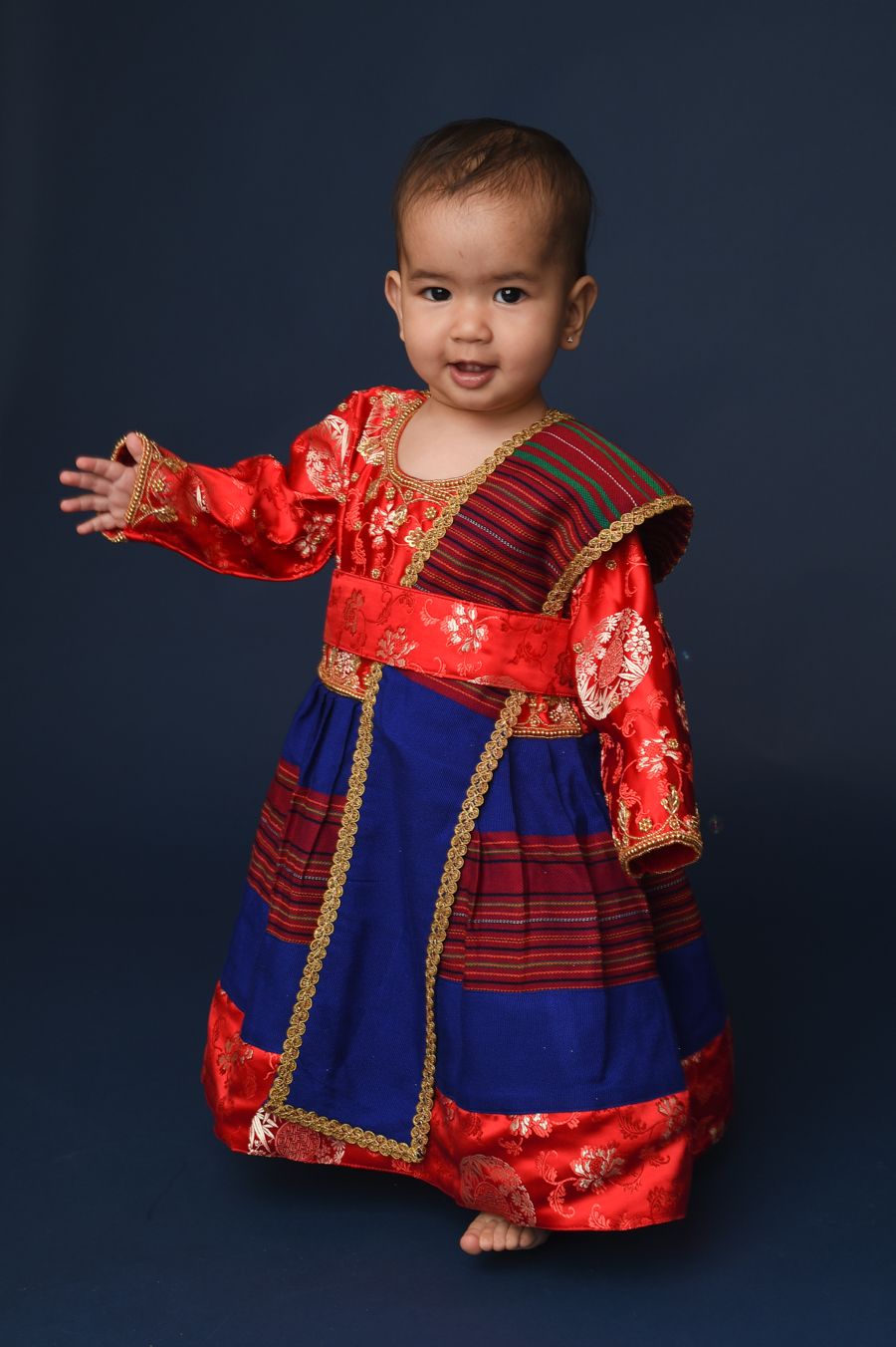 Baby girl in traditional Nepales outfit