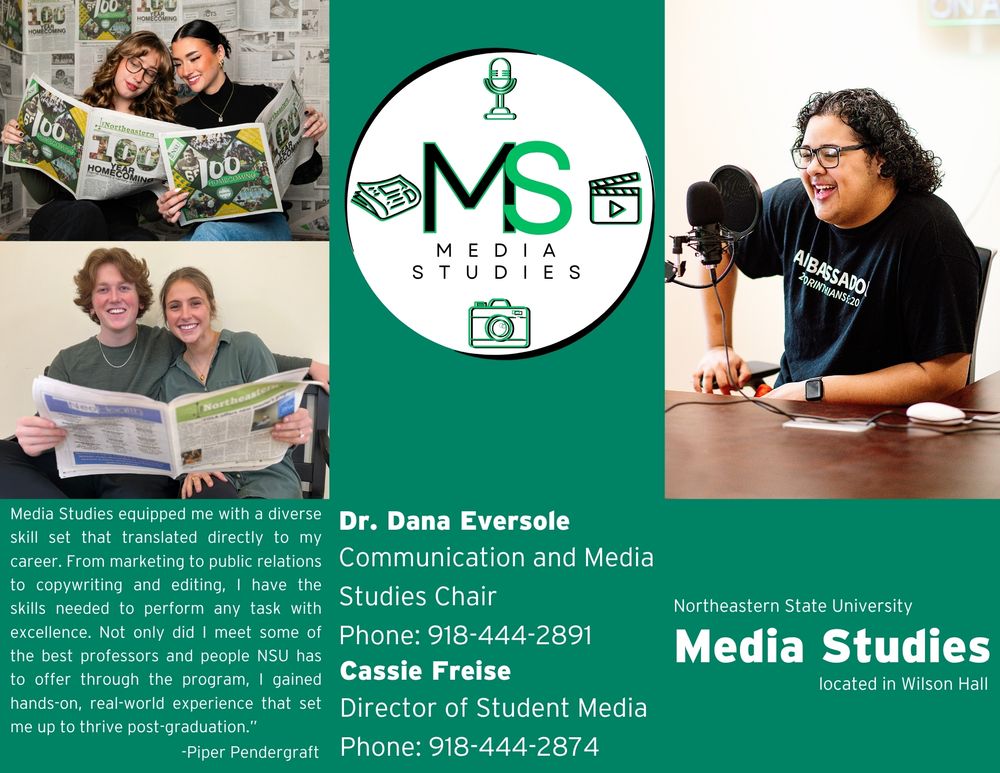 This is 1/2 of the Brochure I created for the NSU media studies program.