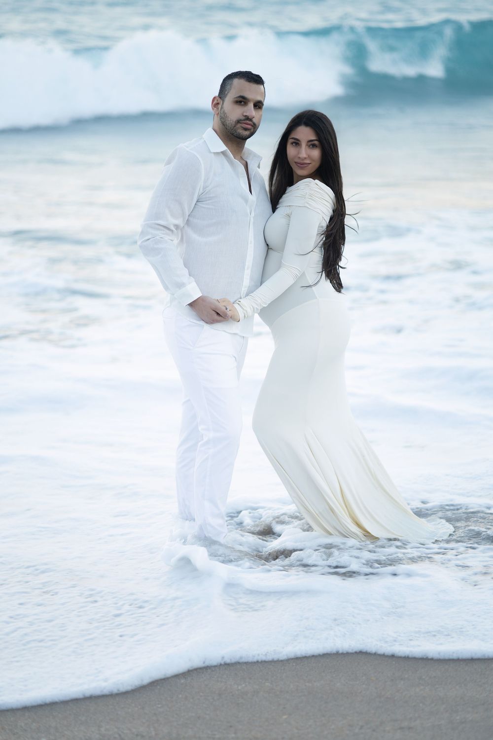 Editorial Miami Beach Couple Maternity Session in South Beach Florida