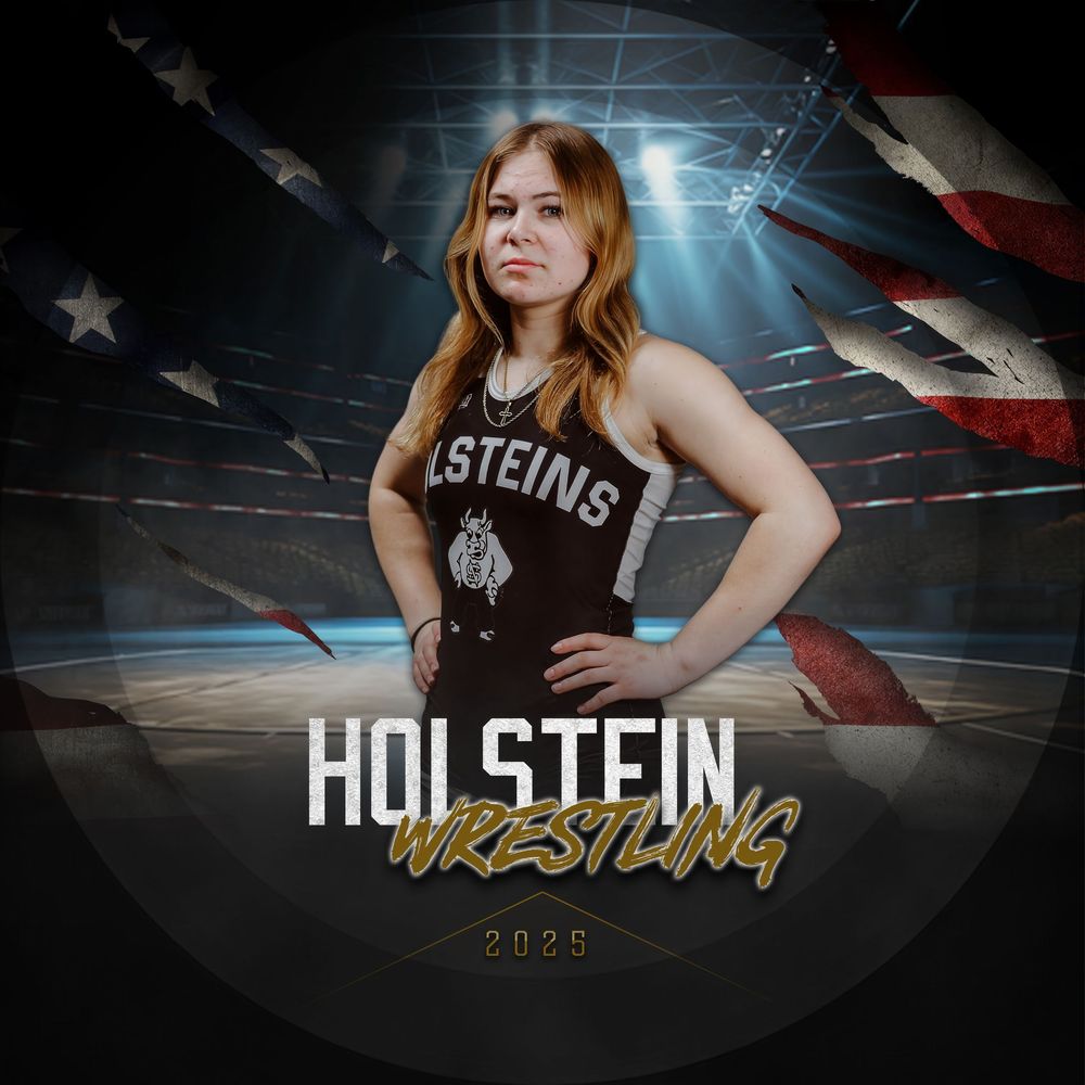 High school sports photo collage featuring wrestling athlete poses and team branding in dramatic lighting.