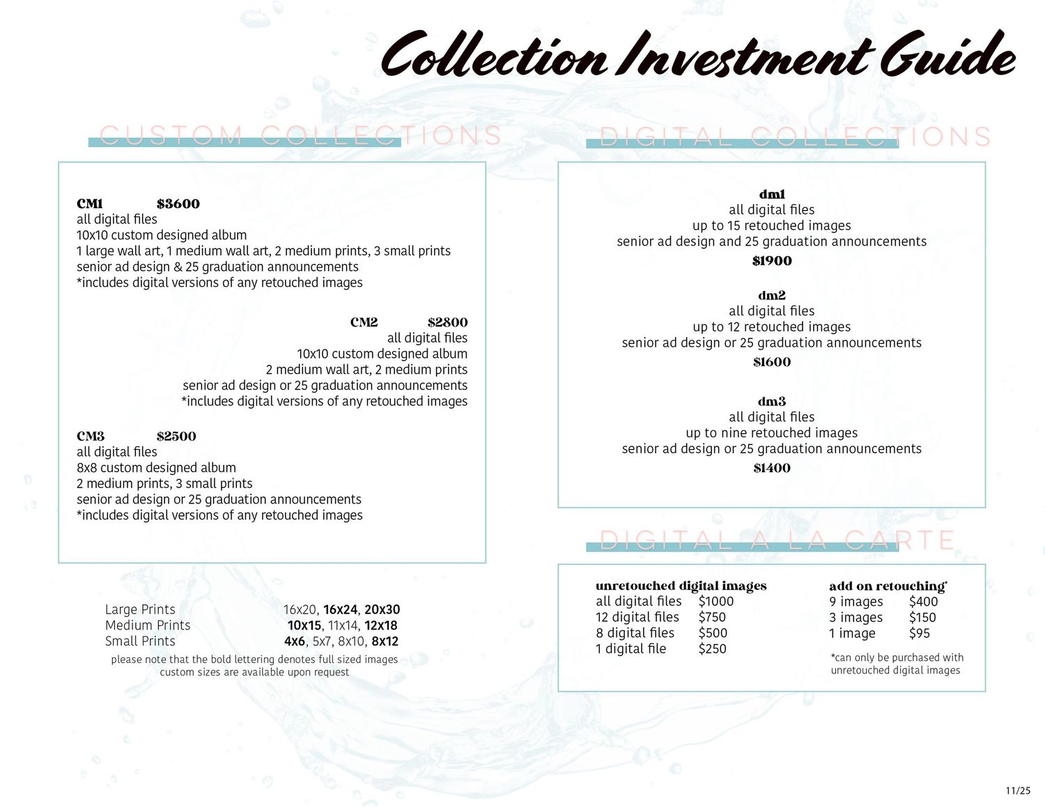 Vintage investment guide page showing collection details and financial data in a light blue and white format.