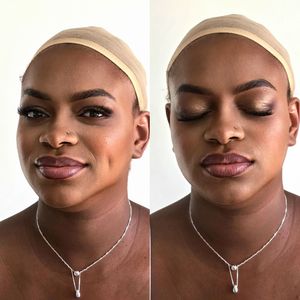 Progressive shots showing a delicate silver necklace styling against neutral background.