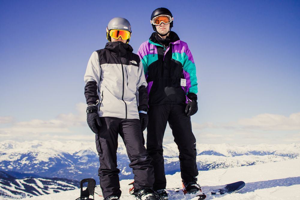portrait of Skiers in the mountains