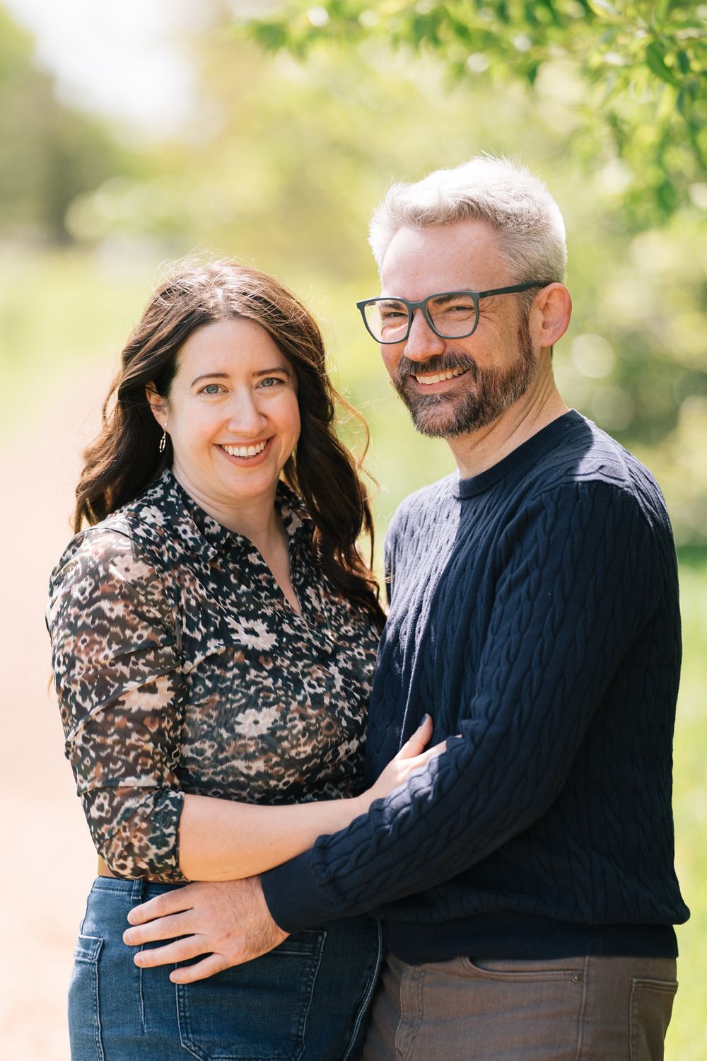 Engagement portraits by Two Birds Photography at Montrose Harbor in Chicago, Illinois.
