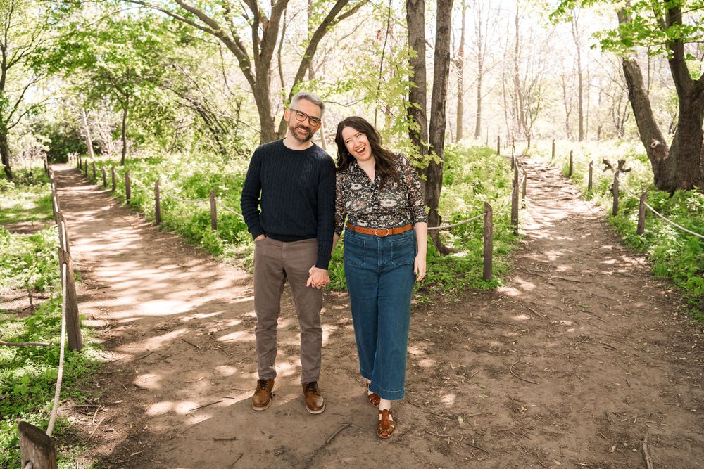Engagement portraits by Two Birds Photography at Montrose Harbor in Chicago, Illinois.