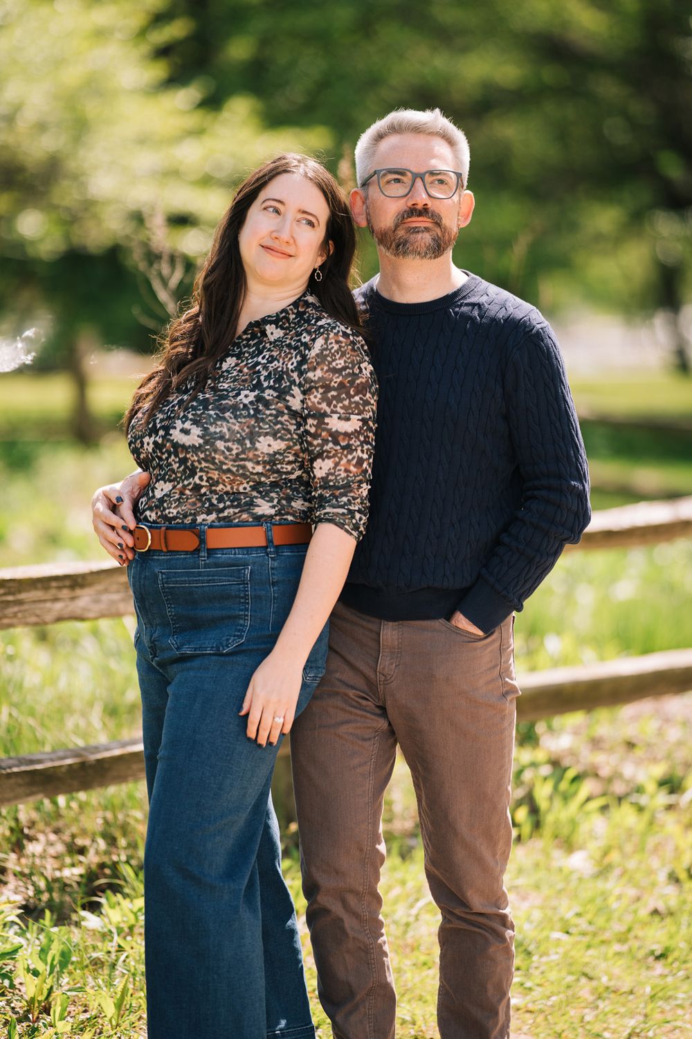 Engagement portraits by Two Birds Photography at Montrose Harbor in Chicago, Illinois.