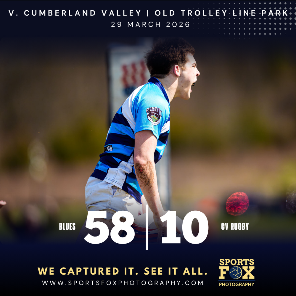 Score Graphic
Elizabethtown Blues Rugby 58, Cumberland Valley 10 at Old Trolley Line Park, March 2026 — SportsFox Photography