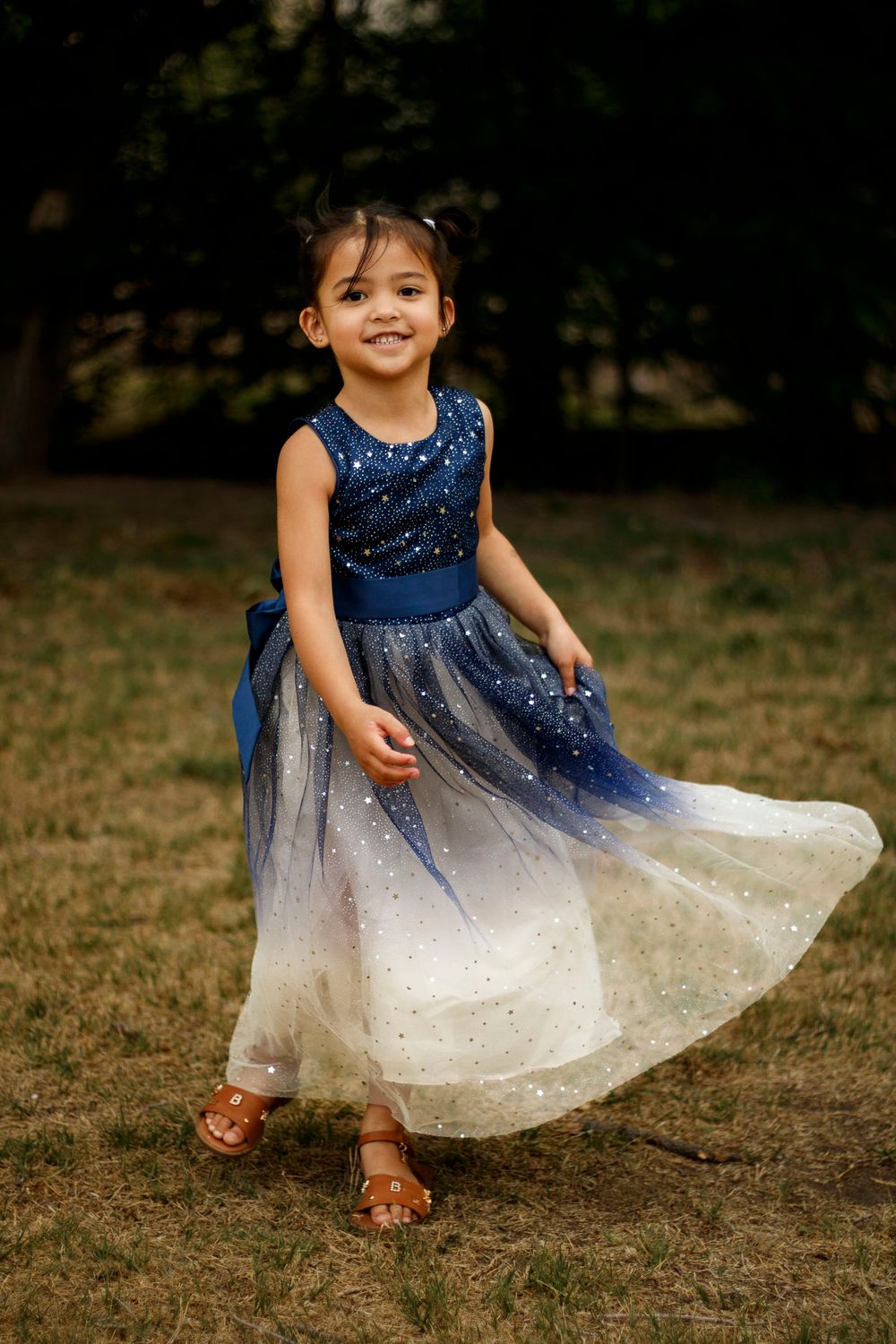 A young girl during a family photo session at The League House in Amarillo, Texas