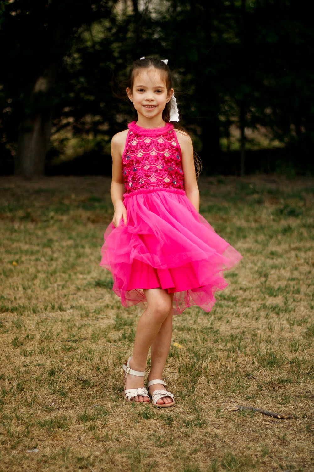 A young girl during a family photo session at The League House in Amarillo, Texas