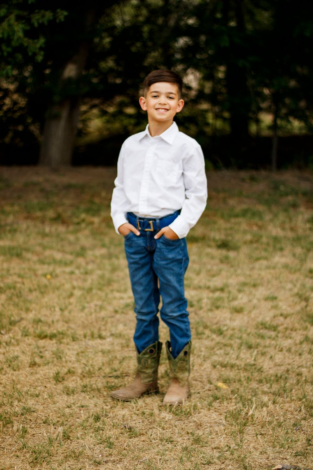 A young boy during a family photo session at The League House in Amarillo, Texas