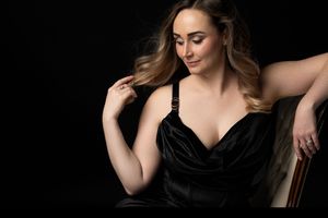 Creative women portrait session with artistic styling in a studio near Glasgow.