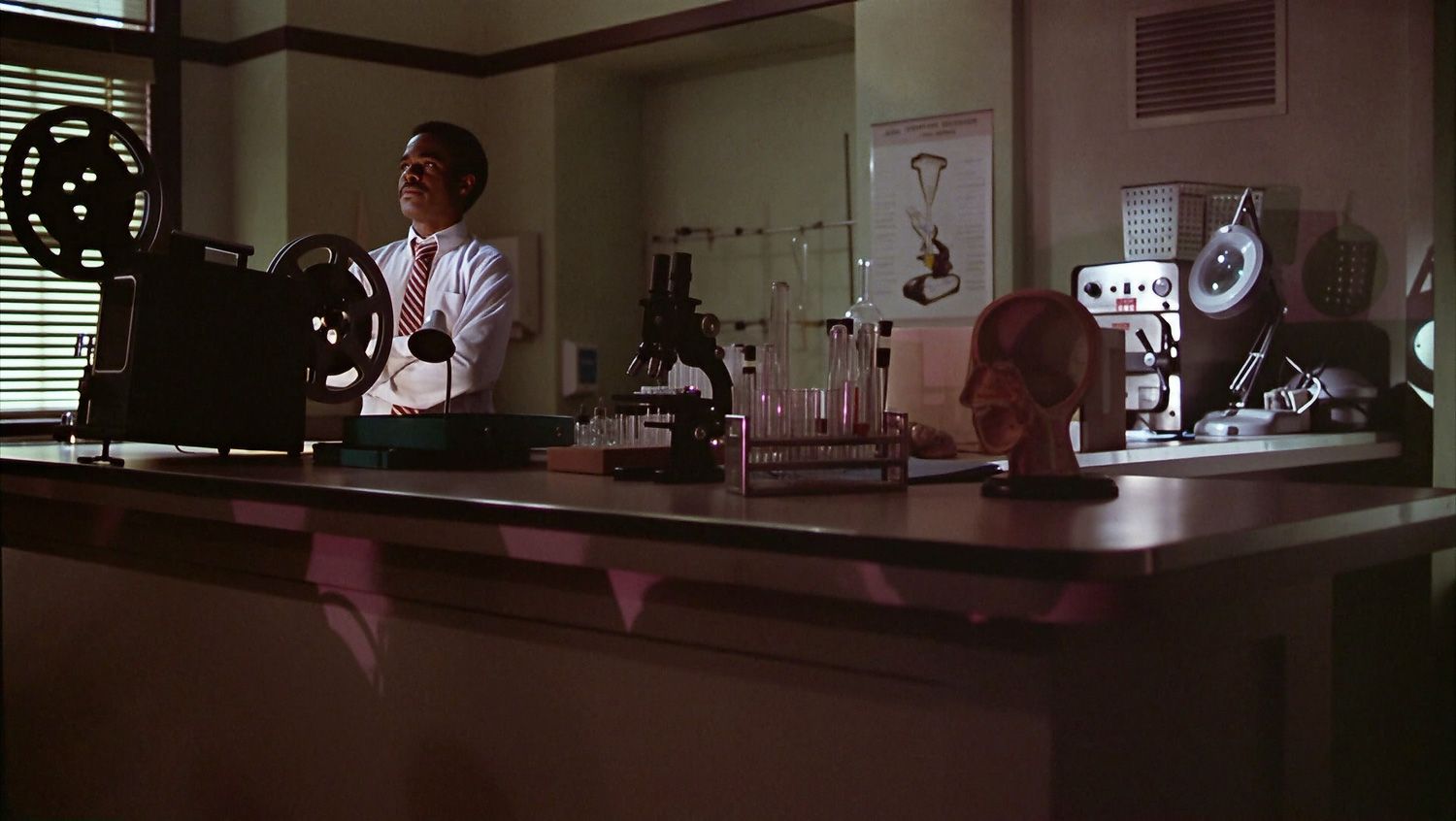 Roy Hanson in his classroom