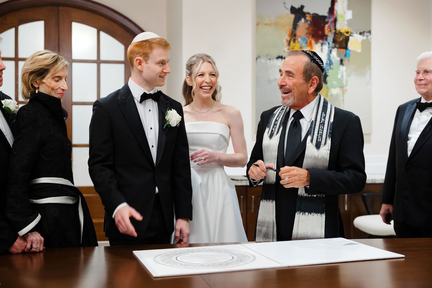Ketubah signing at BallenIsles Country Club in Palm Beach, Florida during a wedding photographed by Tom Forrest of Ohio.