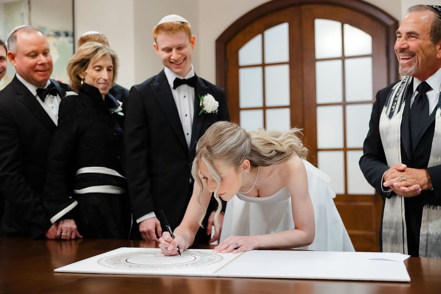 Ketubah signing at BallenIsles Country Club in Palm Beach, Florida during a wedding photographed by Tom Forrest of Ohio.
