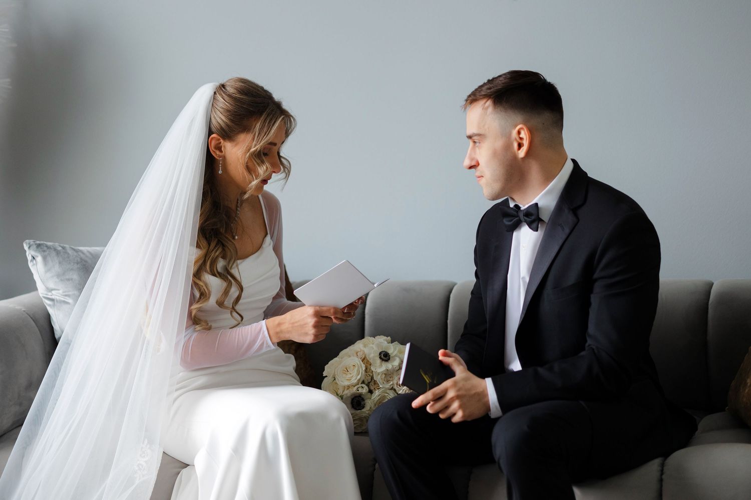 Bride and groom share vows privately photographed by Tom Forrest from Hudson, Ohio.