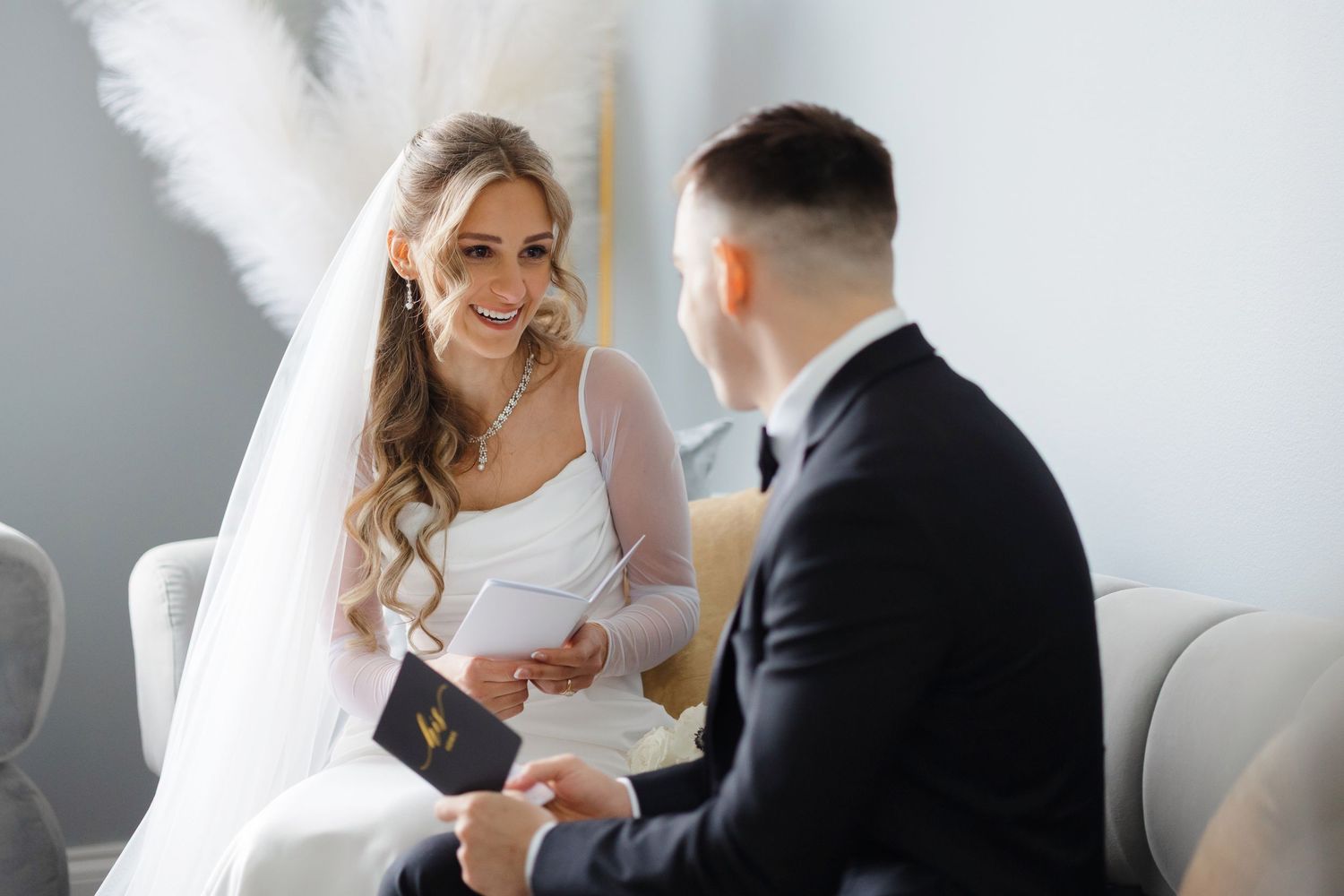 Bride and groom share vows privately photographed by Tom Forrest from Hudson, Ohio.