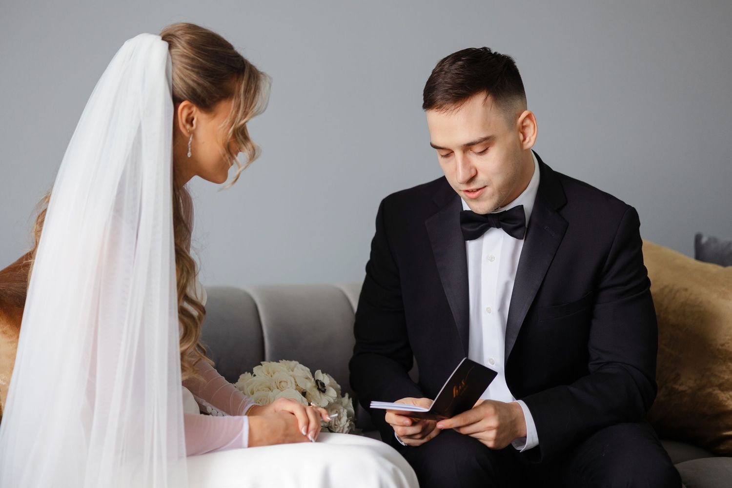 Bride and groom share vows privately photographed by Tom Forrest from Hudson, Ohio.