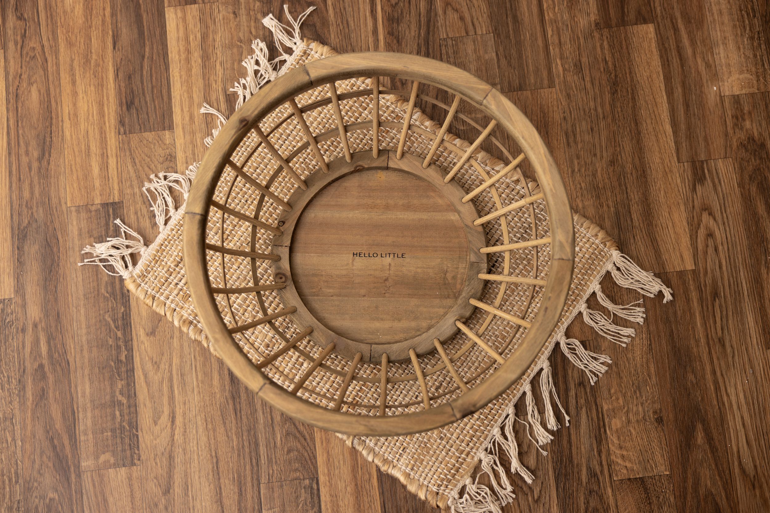 Light wood round cage bowl