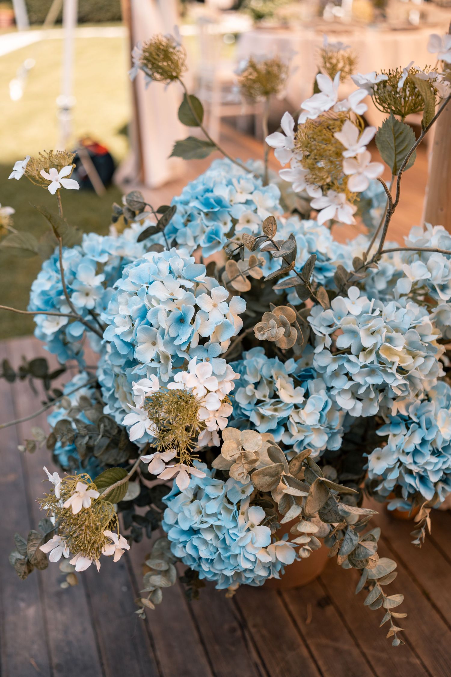 NORFOLK WEDDING PHOTOGRAPHER - ABI VINCENT PHOTOGRAPHY - WEDDING DECOR - BLUE WEDDING DECOR