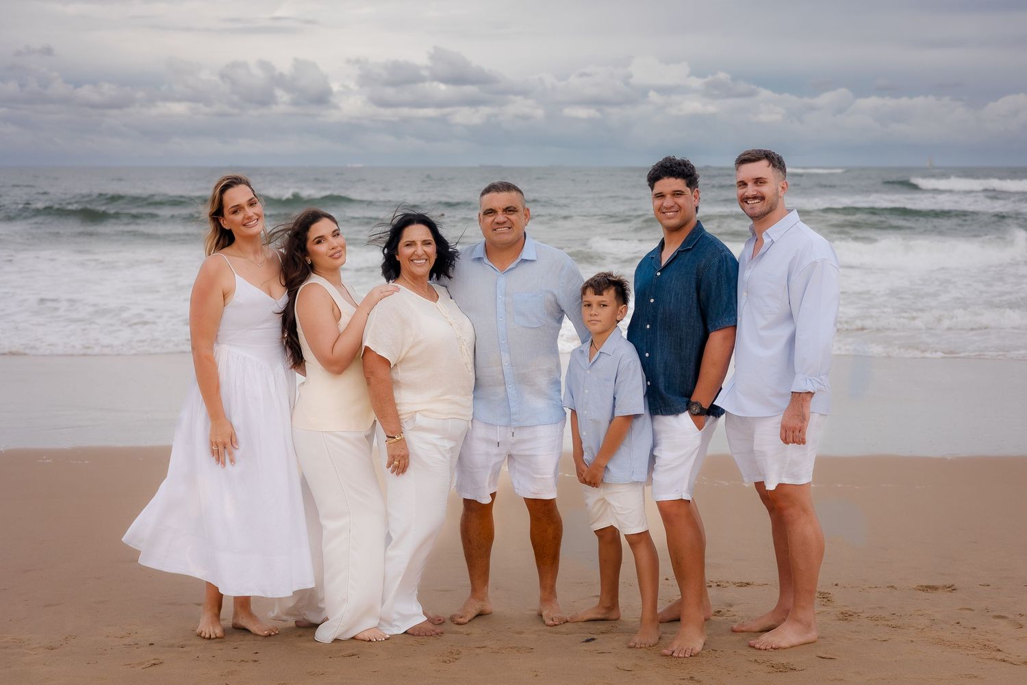 Family portrait session outdoors in natural light in Dicky Beach, Caloundra