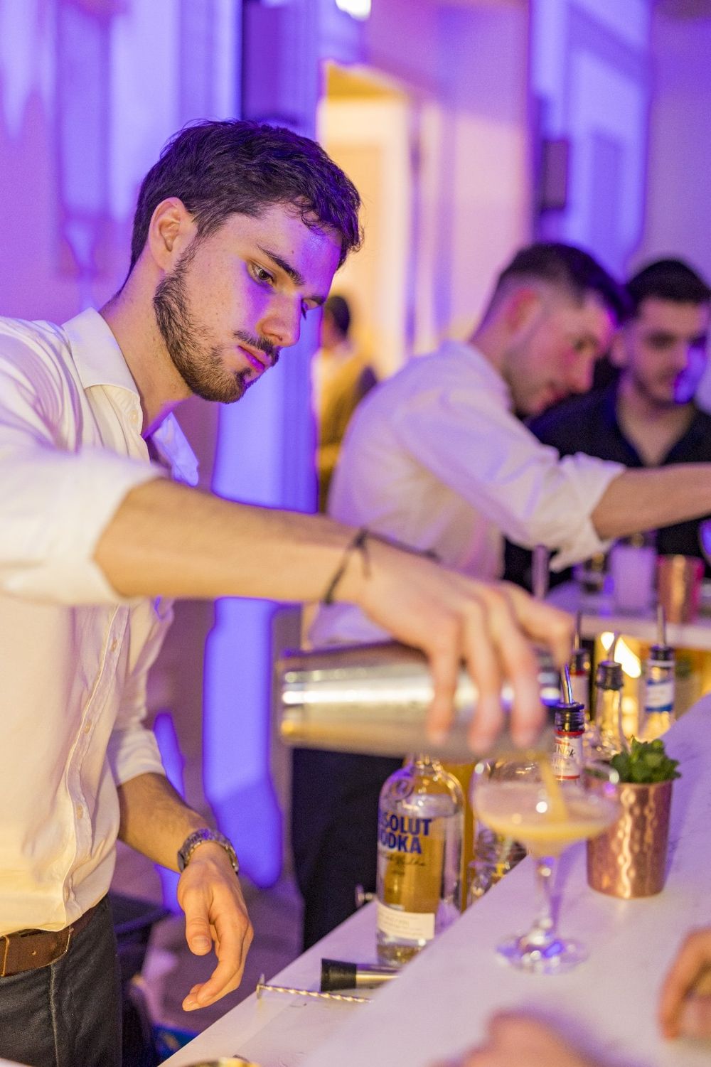 Soirée avec le bar à cocktail PilouFace, l'équipe est au complet