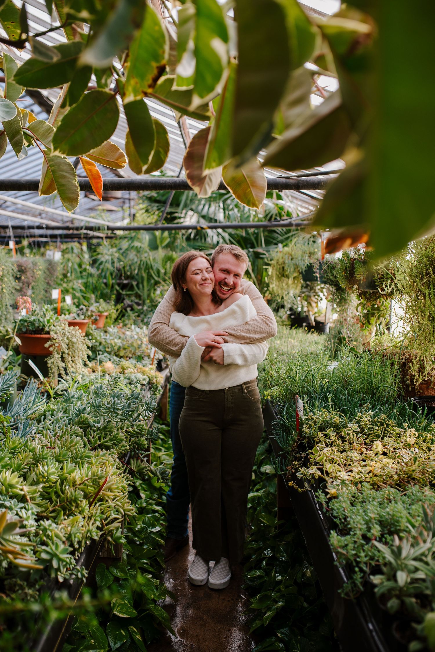Greenhouse engagement session in Wichita, KS - Plant Kingdom engagement pictures by Jessica Nadine Photography