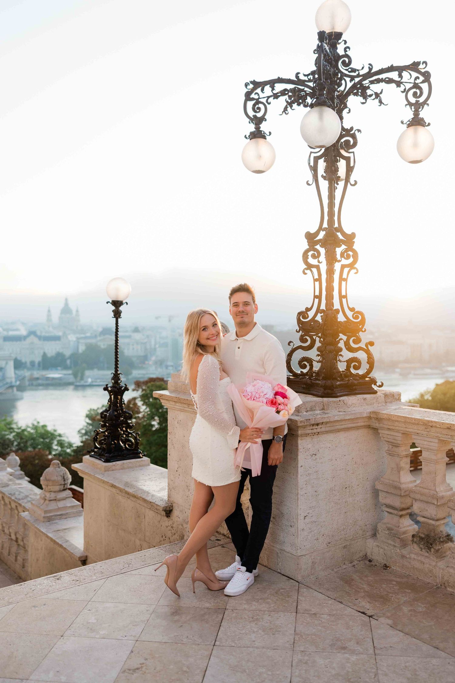 Sunrise photoshoot at Fisherman’s Bastion with soft morning light