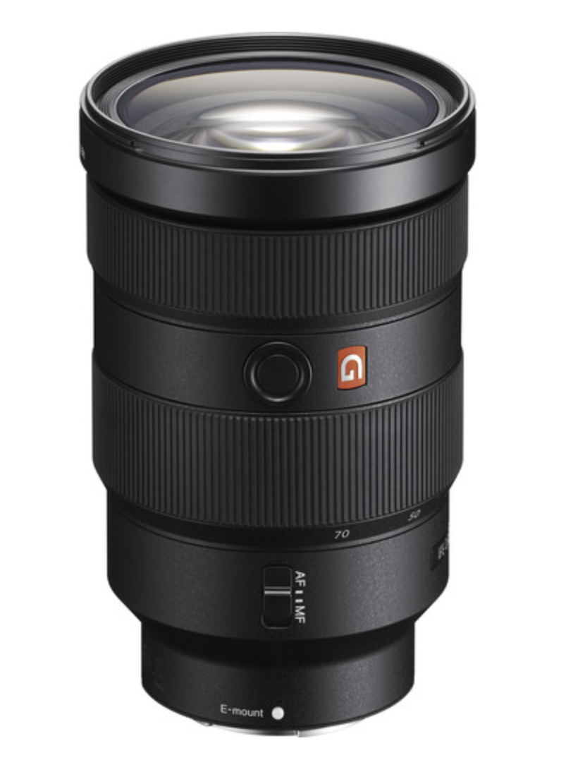 Professional black Sony FE 85mm F1.4 GM lens shown from multiple angles against white background.