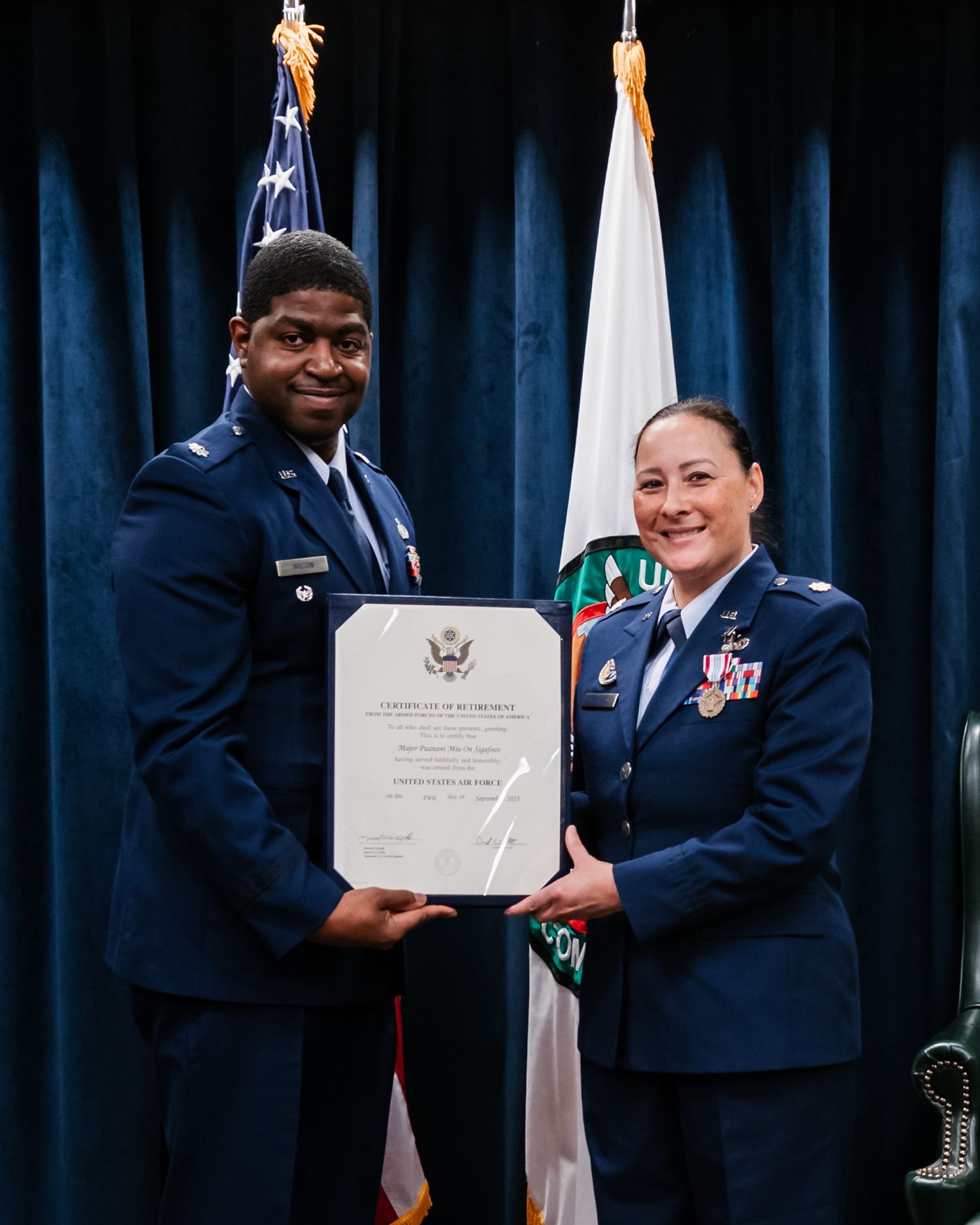 Award Presentation at a retirement ceremony at MacDill Air Force Base in Tampa Bay.