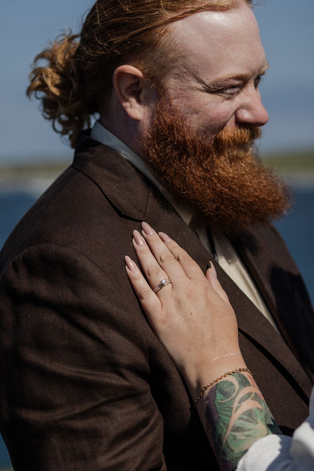 portrait of groom at Hags Head Cliffs of Moher elopement