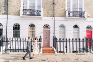 Colourful & fun Central London wedding elopement portraits full of joy and romance, captured by a Nottingham-based editorial photographer