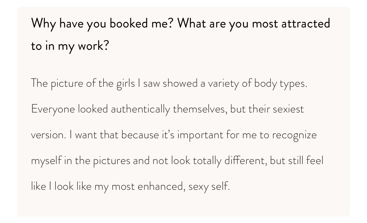 Client testimonial about booking a boudoir photography session for authentic self-expression.