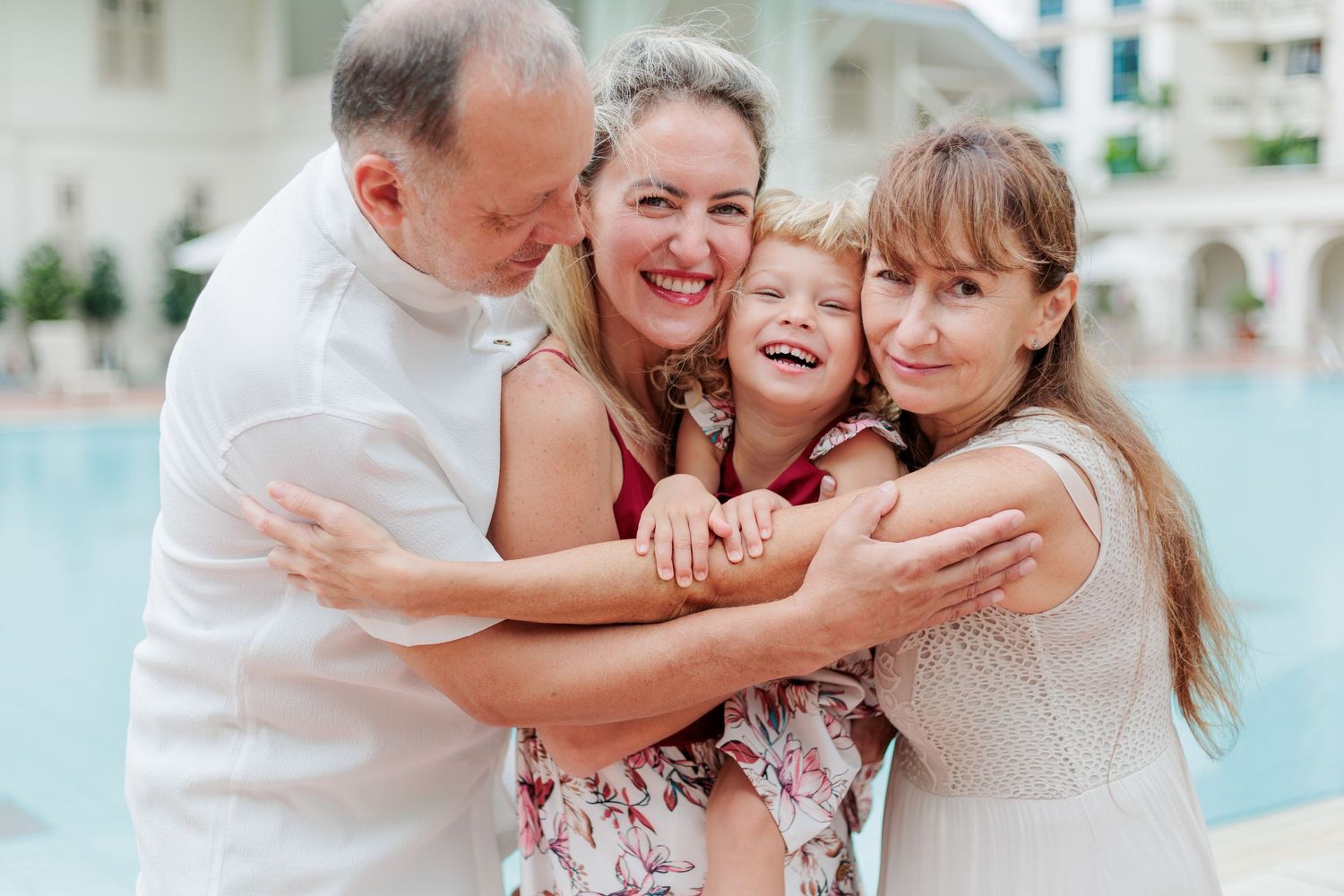 A Relaxed Family Photoshoot in a Singapore Condo. Russian caucasian family with a blond child