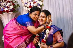Colorful celebration moments captured with traditional Indian attire.